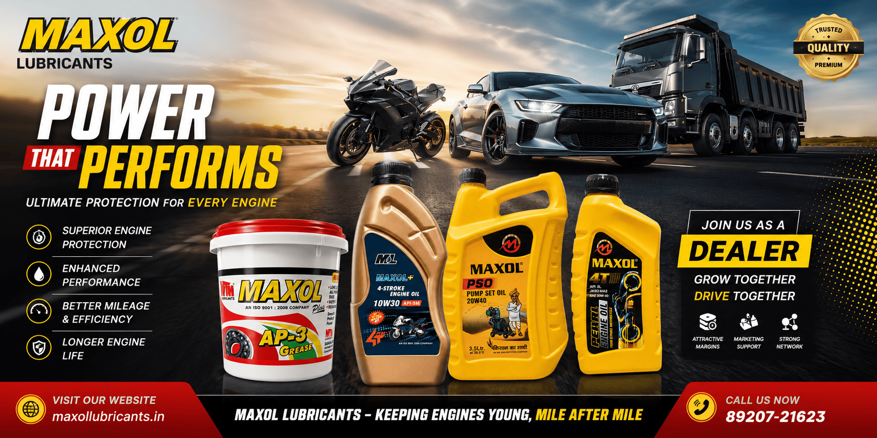 Engine Oil Manufacturer for Telangana - Maxol Lubricants