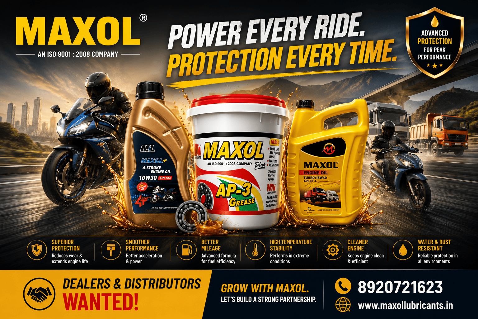 Engine Oil Manufacturer for West Bengal - Maxol Lubricants