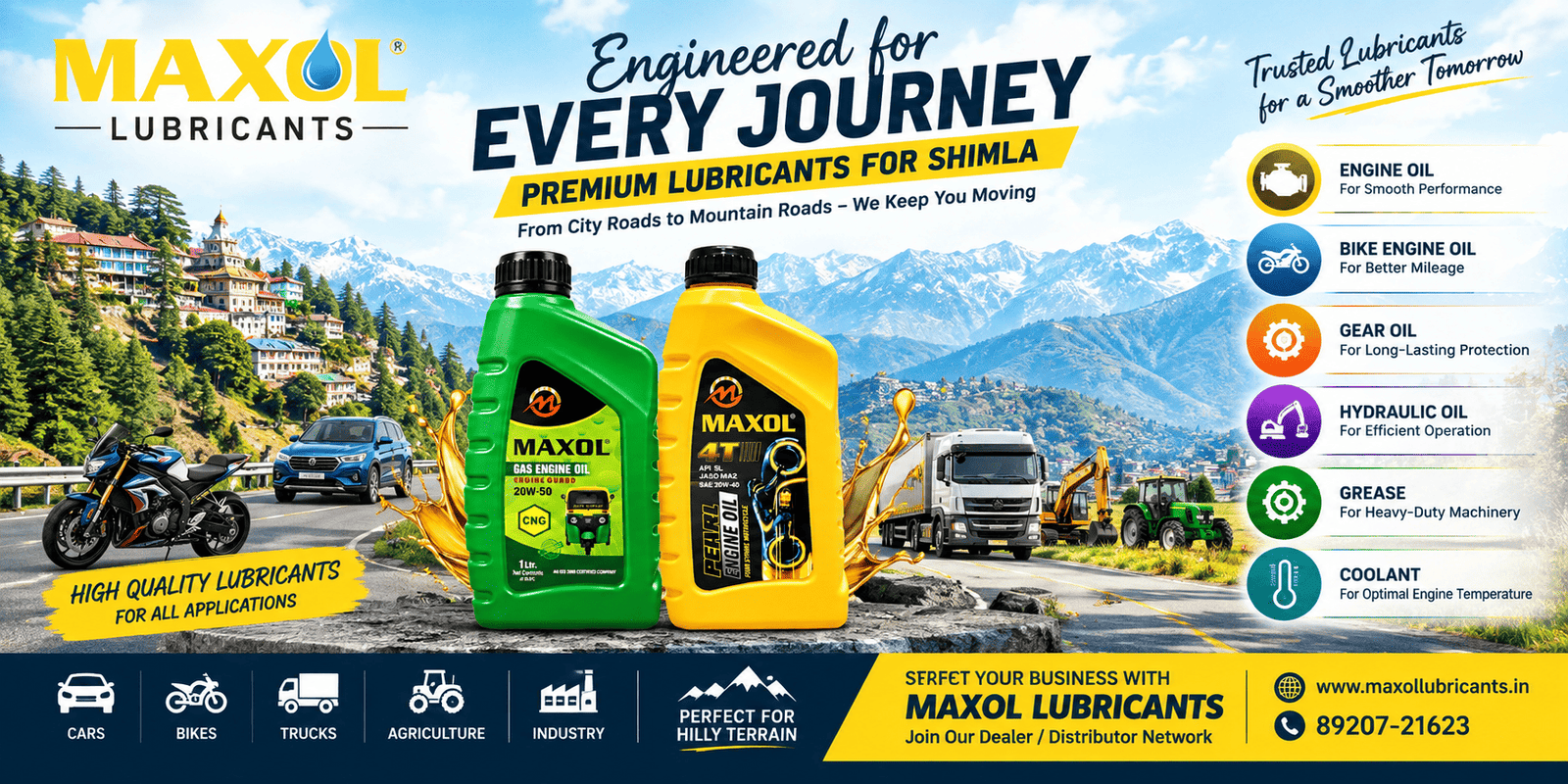 Engine Oil Manufacturer for Shimla – Maxol Lubricants