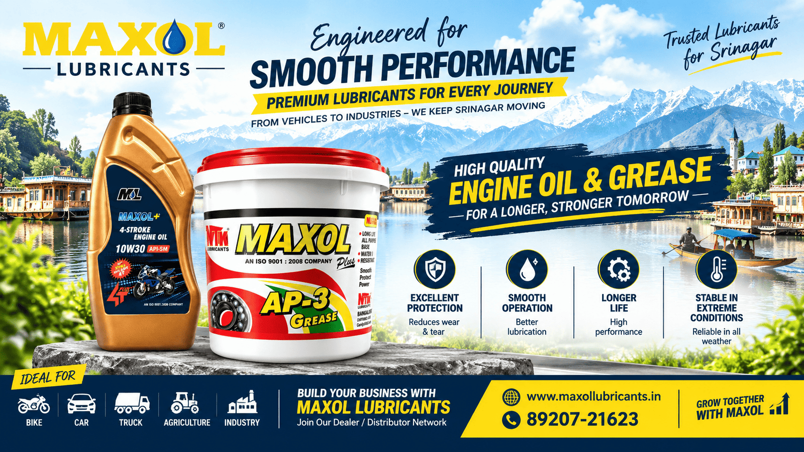 Engine Oil Manufacturer for Srinagar – Maxol Lubricants