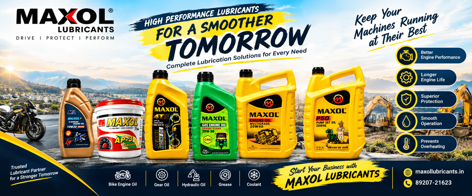 Engine Oil Manufacturer for Gandhinagar – Maxol Lubricants